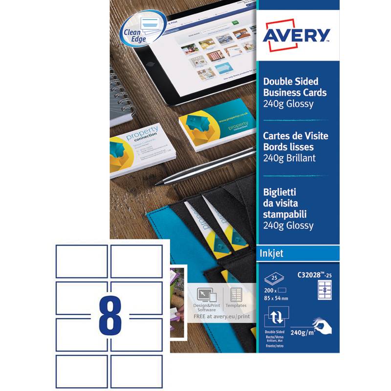AVERY Cartes de visite Quick&Clean, 240 g/m2, blanc brillant-0
