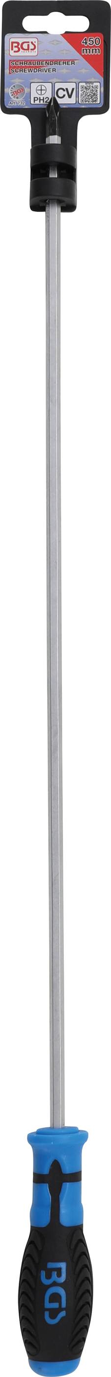 BGS 732 Schraubendreher, lang, Kreuzschlitz PH2 lingenlänge 450 mm-1