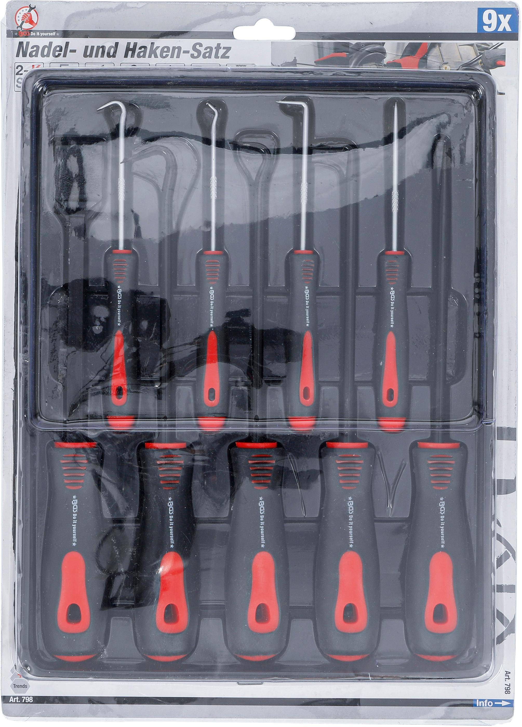 Nadel- und Hakensatz - 9-teilig - Chrome-Vanadium-Stahl-2