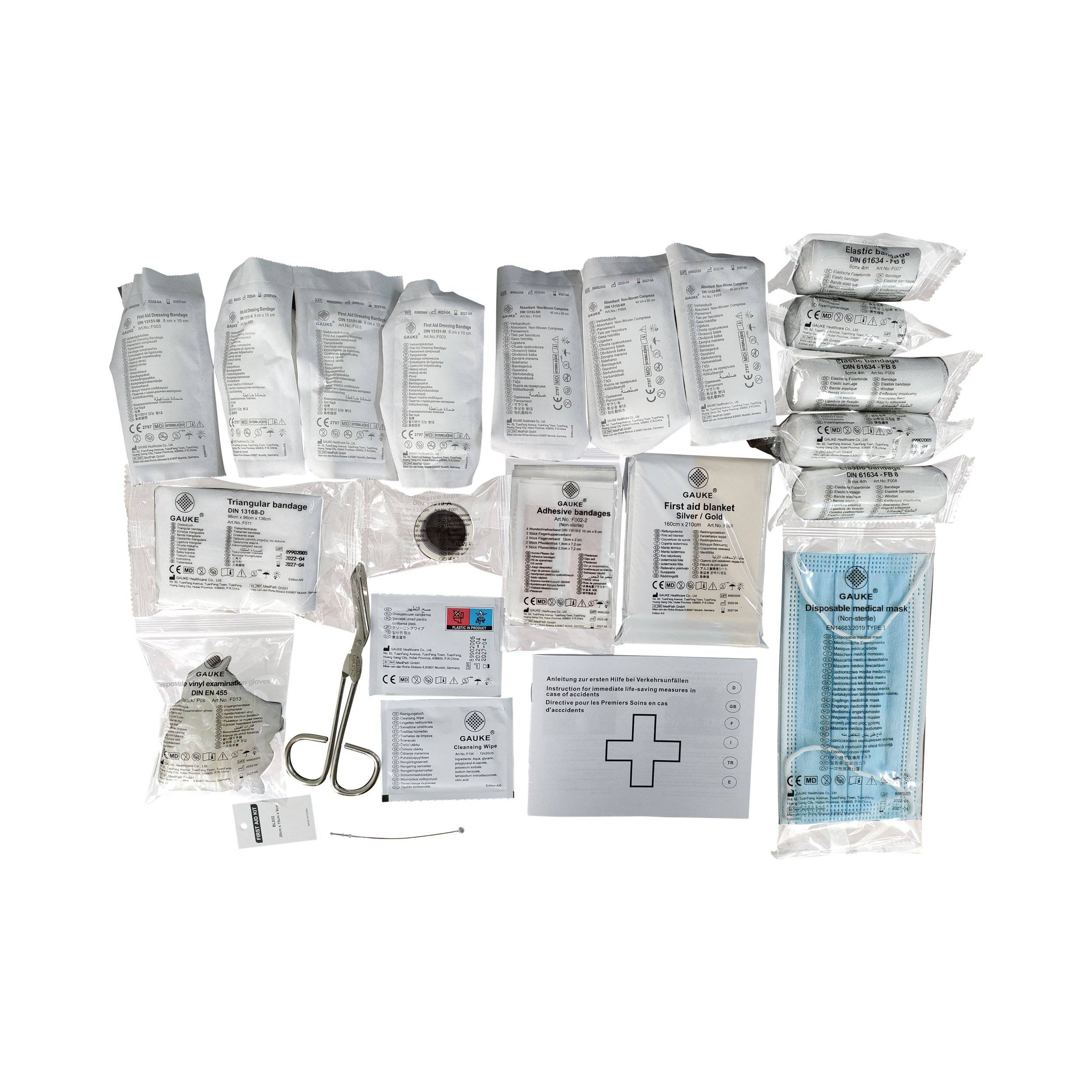 First Aid Kit taktische Tasche, DIN 13164 Erste Hilfe Notfalltasche Camouflage grau (34-teilig)-6