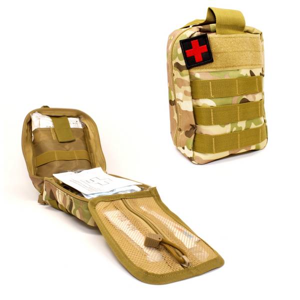 First Aid Kit taktische Tasche, EMT Erste Hilfe Notfalltasche Camouflage grün (34-teilig)