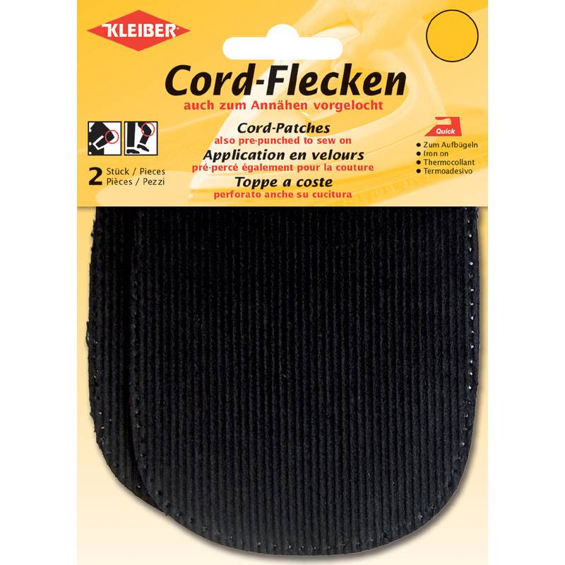 KLEIBER Cord-Flecken, 135 x 100 mm, schwarz-0