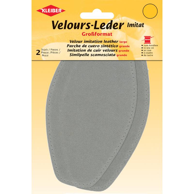 Kleiber Velour-Leder-Imitat ca. 18,5x9,5 cm 02 beige 2 St