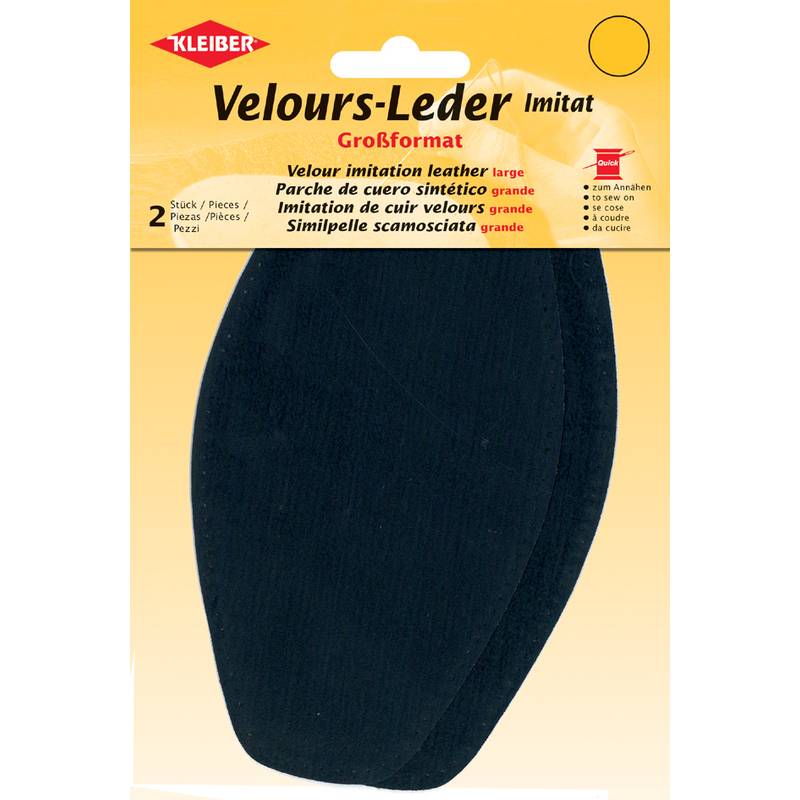 Kleiber Velour-Leder-Imitat ca. 18,5x9,5 cm 04 dunkelblau 2 St