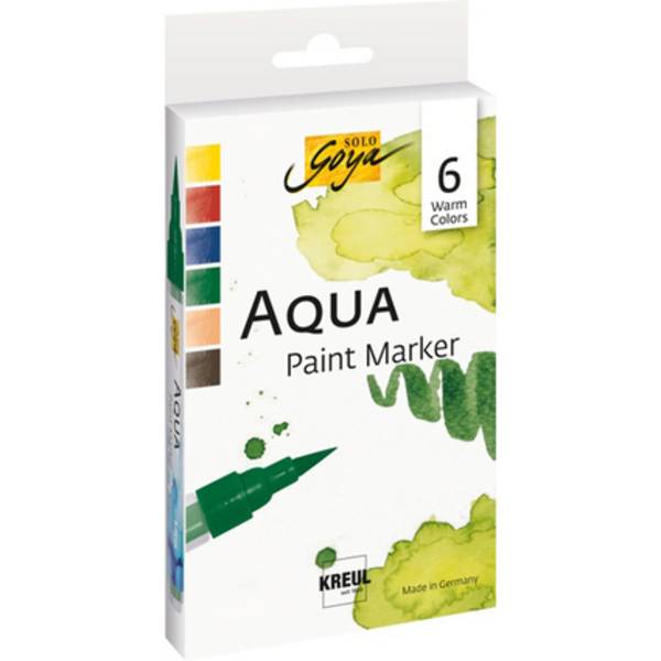 KREUL Aqua Paint Marker SOLO Goya, Warm Colors 6er-Set