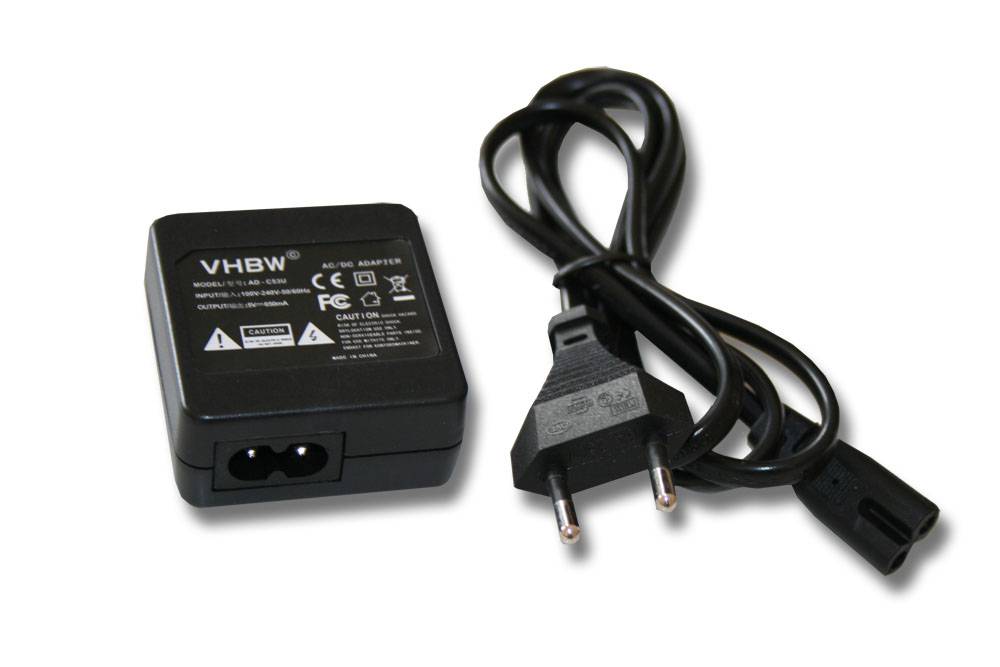 vhbw Netzteil kompatibel mit Casio Exilim EX-Z100 | EX-Z1050, EX-Z1 Kamera, Digitalkamera, DSLR - Netzkabel, 0,5m-0