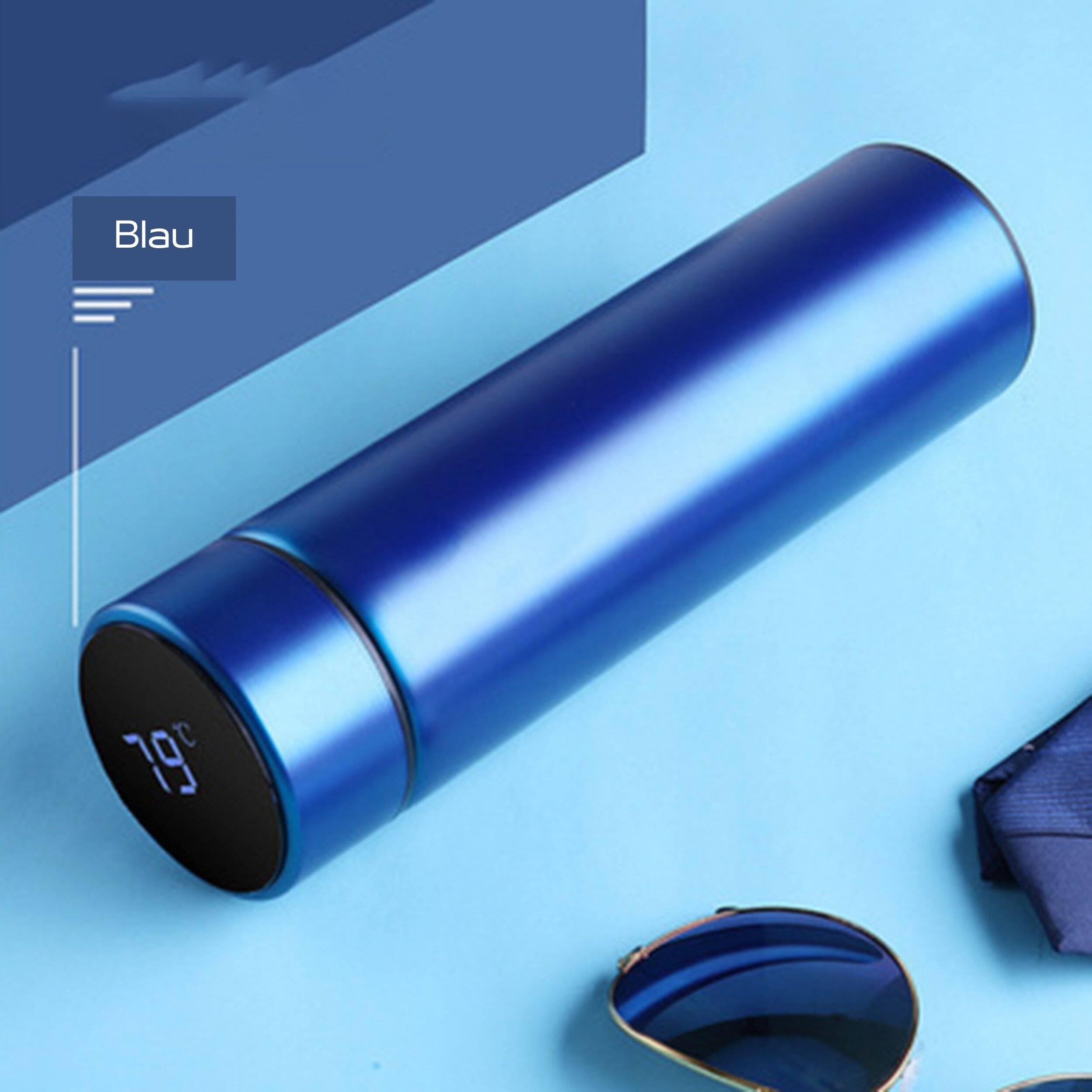 Isolierflasche mit LCD Temperaturanzeige 500ml blau-0