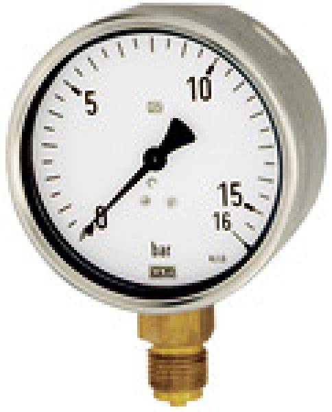 Manometer, Robustausführung, G 1/2 unten, 0 - 25,0 bar, Ø 100-0