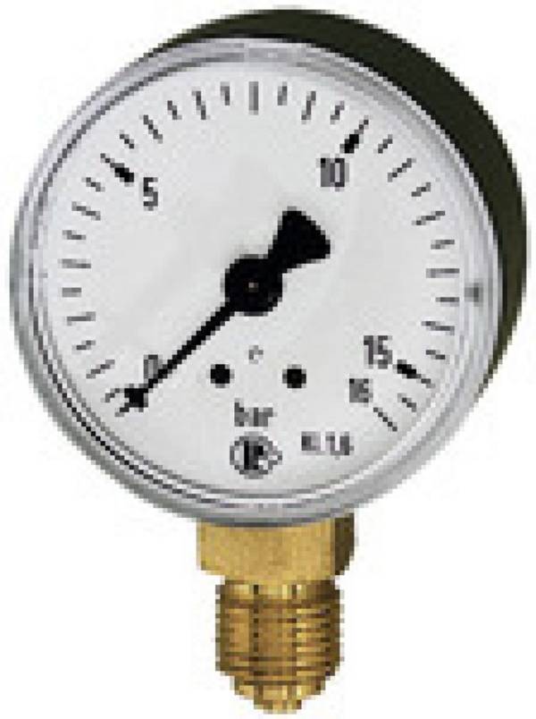 Standardmanometer Kunststoffgeh. G 1/4 unten -1/+0,6 bar D. 63