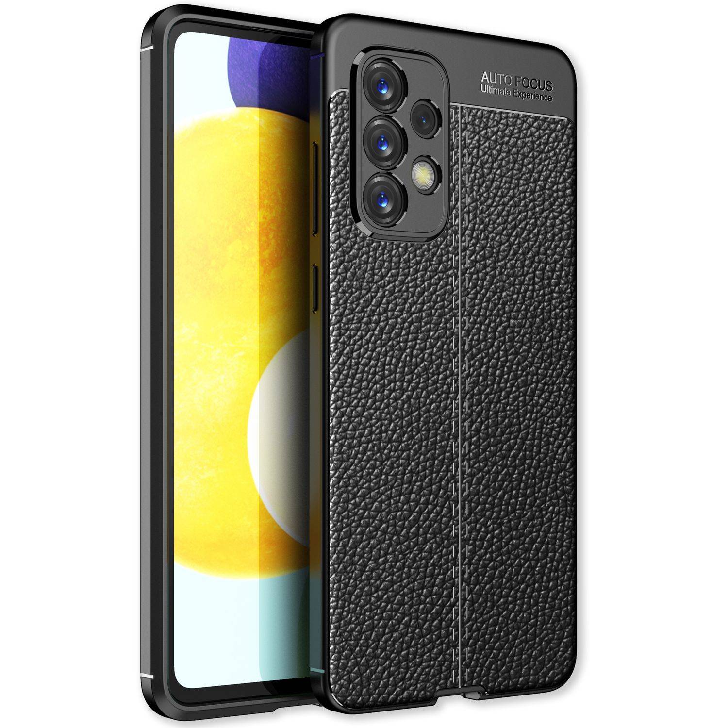 Für Samsung Galaxy A33 - Leder Look Case Anti-Fingerabdruck Silikon Handy Hülle-0