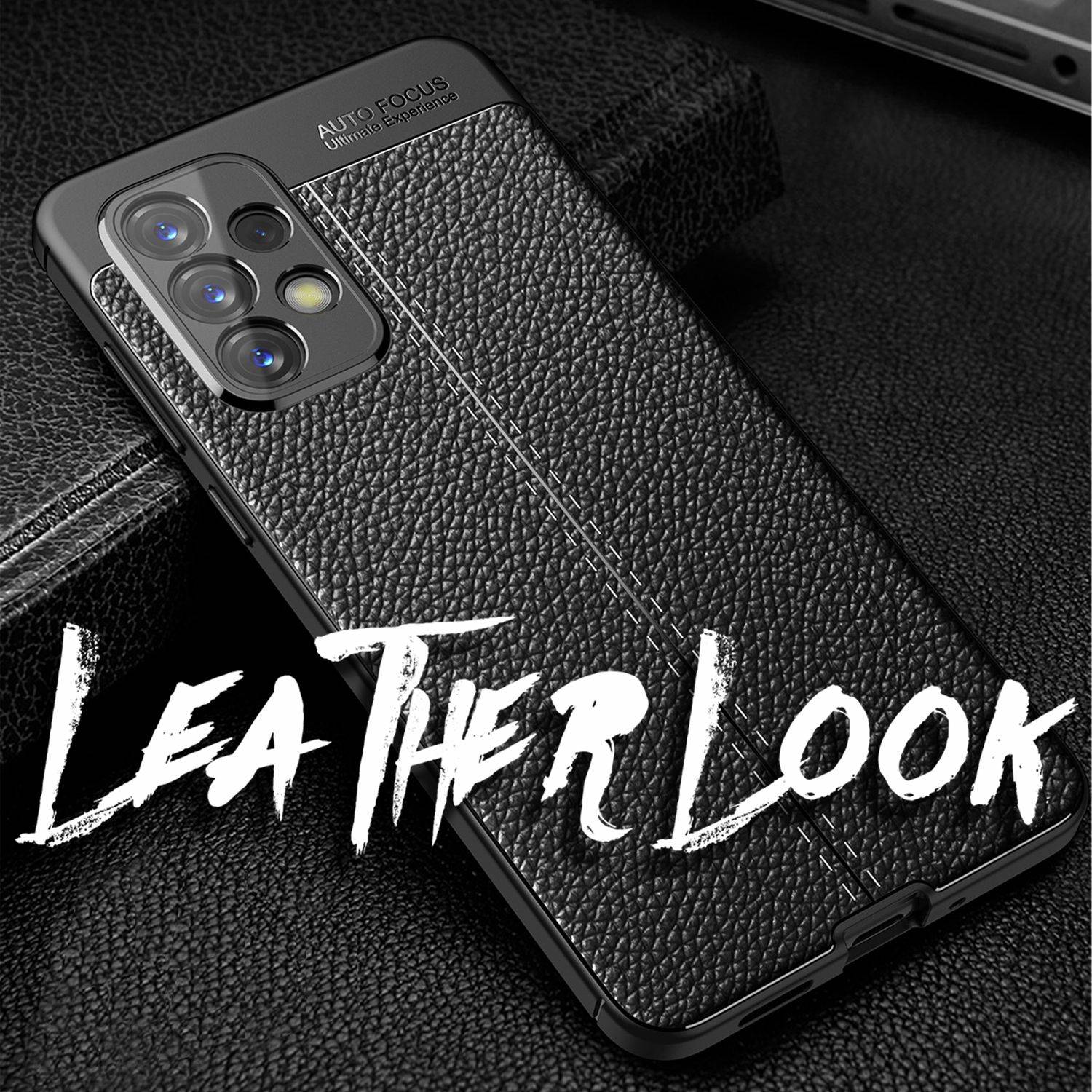 Für Samsung Galaxy A33 - Leder Look Case Anti-Fingerabdruck Silikon Handy Hülle-2