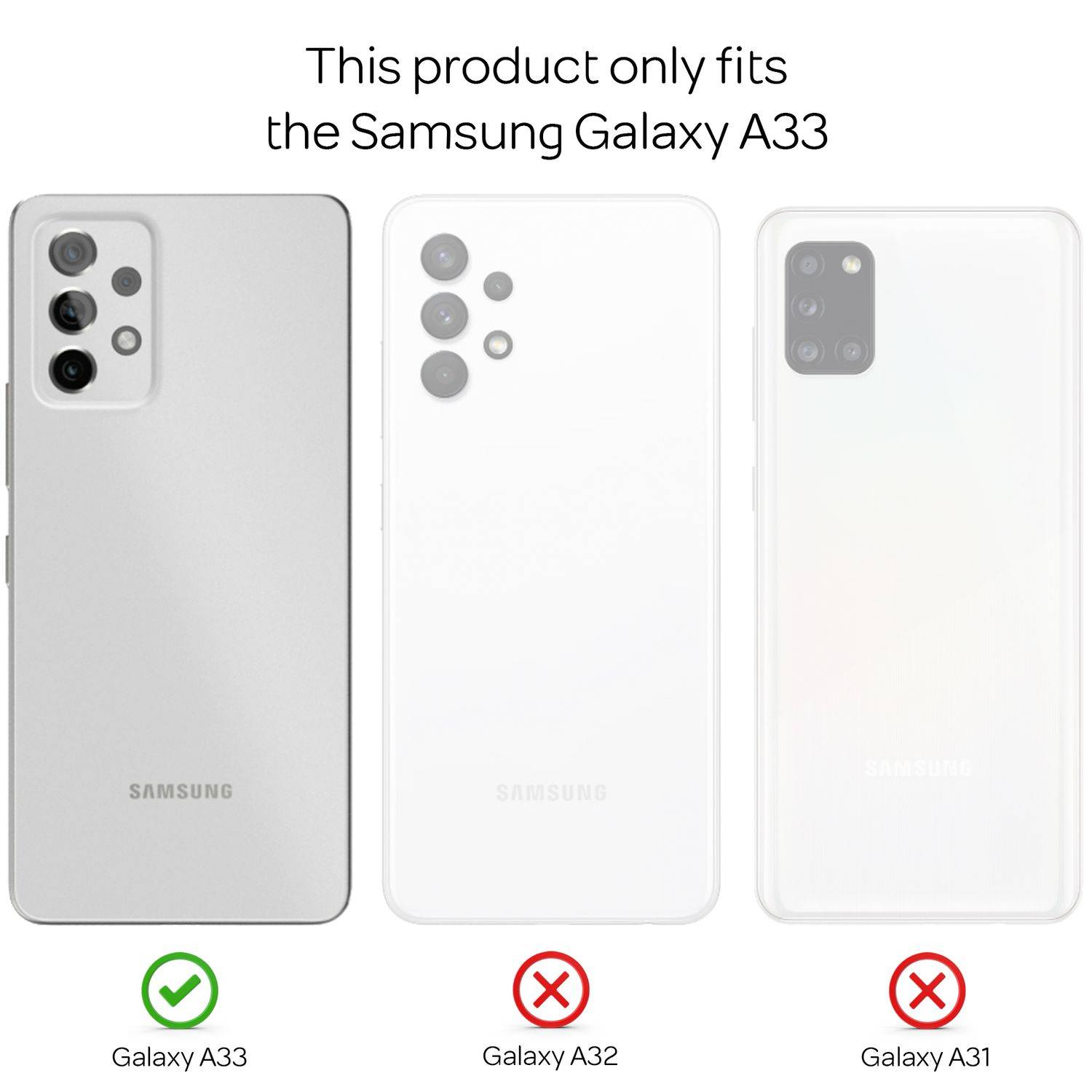 Für Samsung Galaxy A33 - Leder Look Case Anti-Fingerabdruck Silikon Handy Hülle-3
