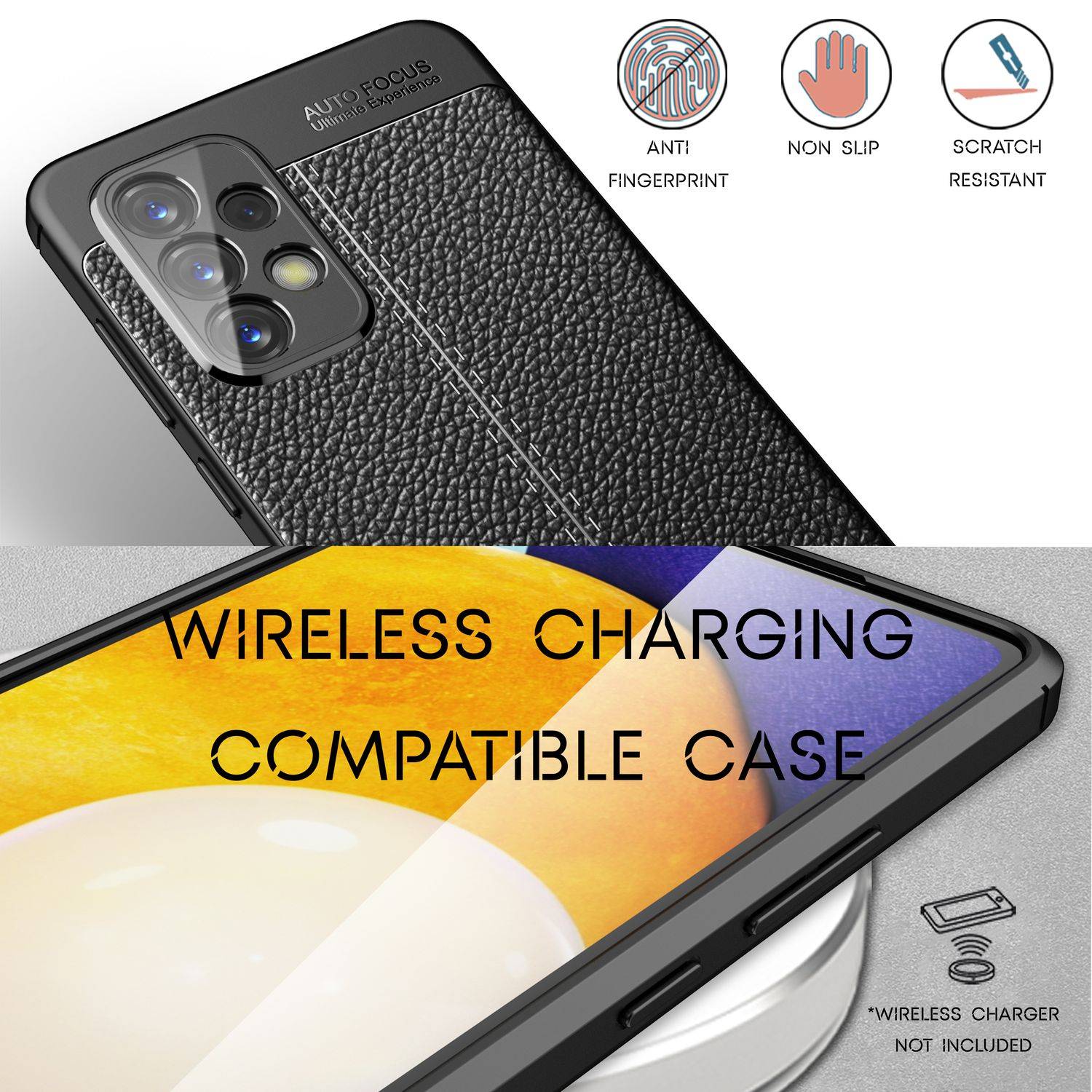 Für Samsung Galaxy A33 - Leder Look Case Anti-Fingerabdruck Silikon Handy Hülle-4