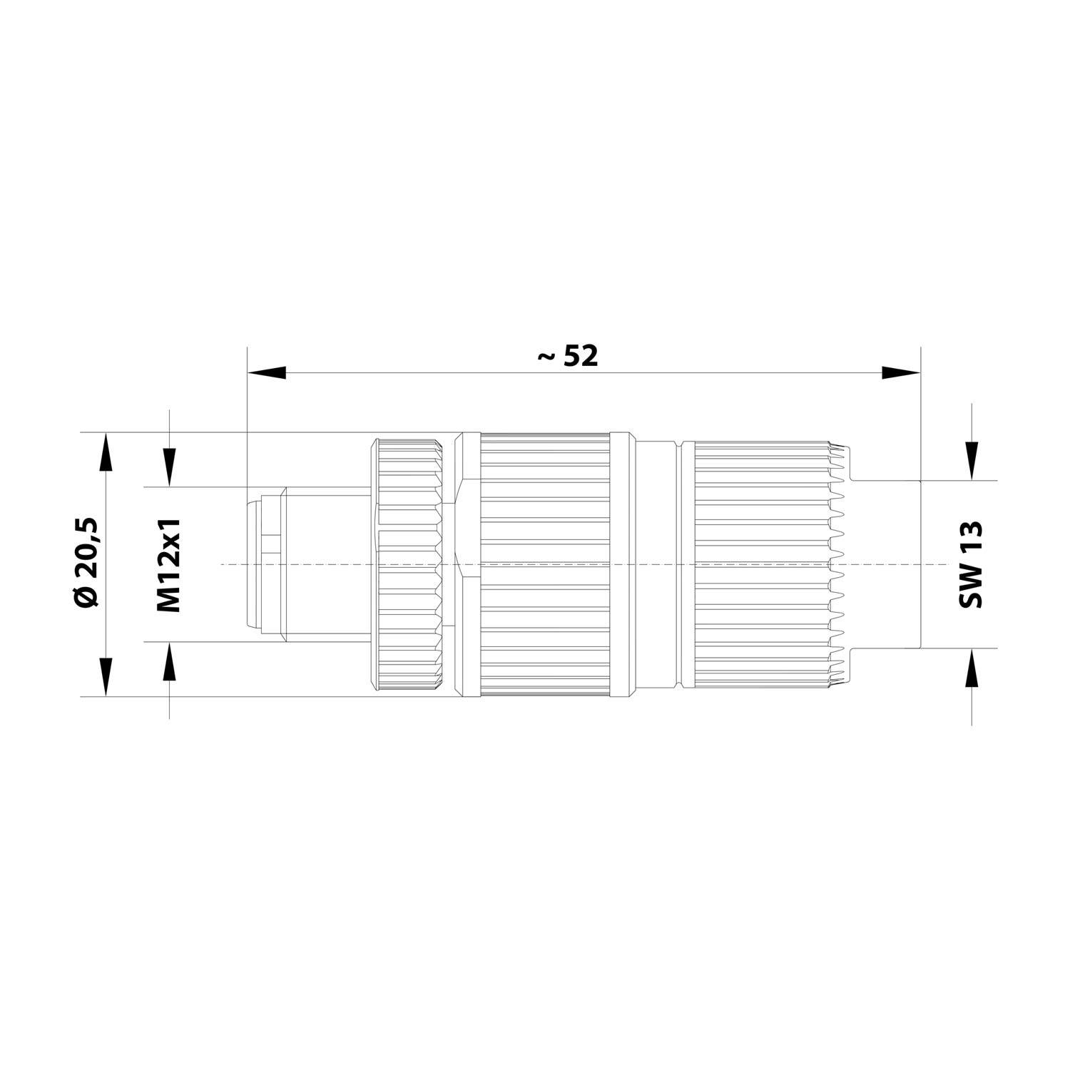 HARTING M12 Sensorsteckverbinder gerade Stift Schneidklemmanschluss (IDC-Kontakte), Polzahl 3-polig Kabelabgang gerade,-2