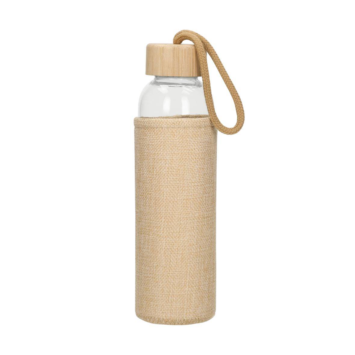 Glasflasche mit Hülle "Natural", 0,5l, transparent-0