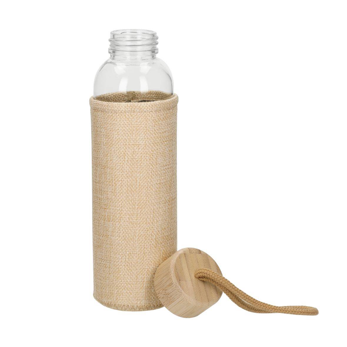 Glasflasche mit Hülle "Natural", 0,5l, transparent-4