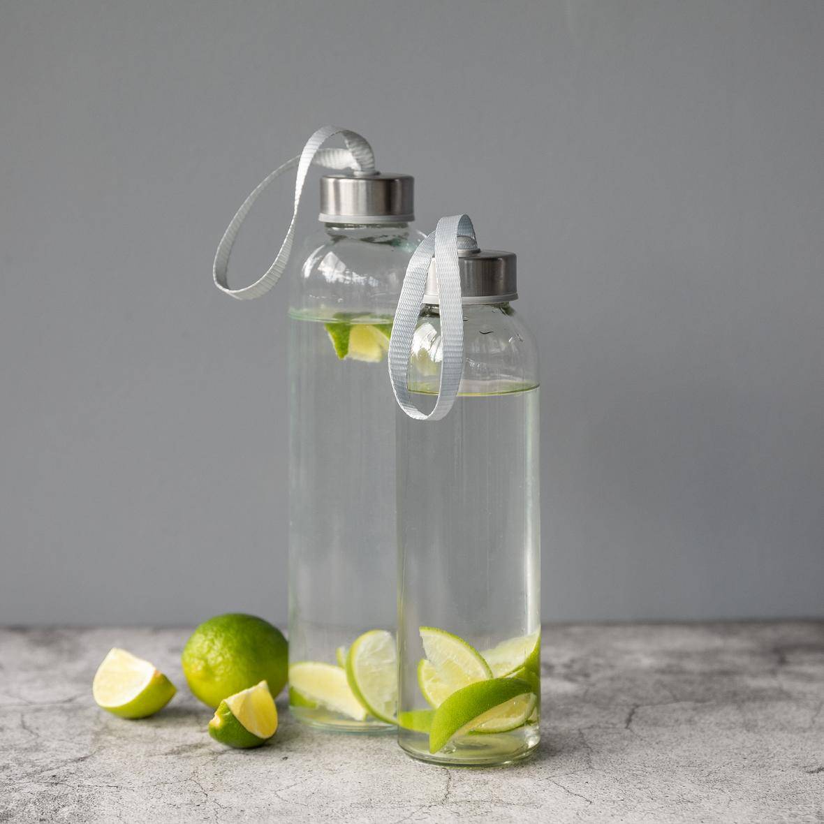 Glasflasche mit Hülle "Pure", 0,5l, transparent-1
