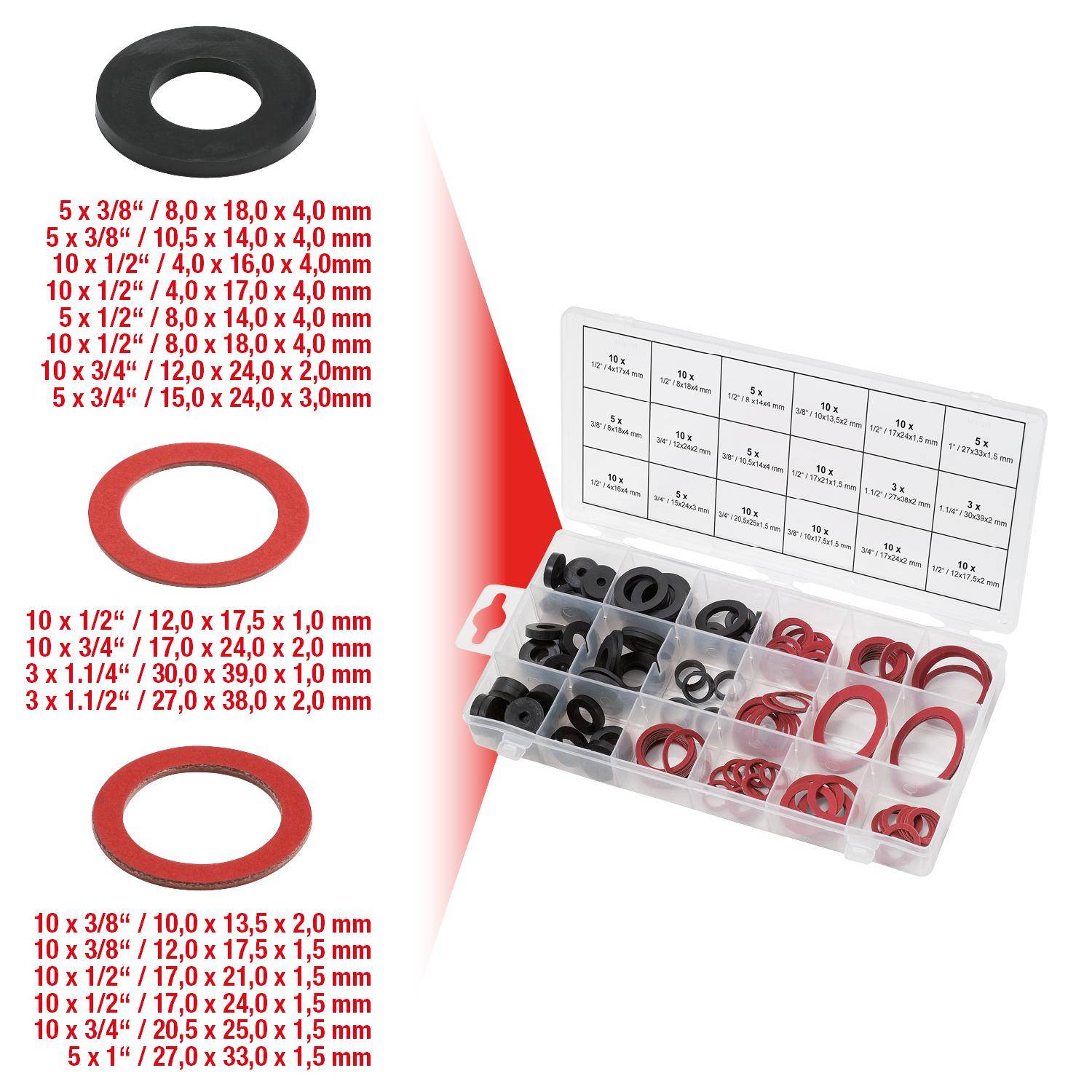 KS TOOLS Sortiment Dichtringe-Sanitr, 141-tlg-1
