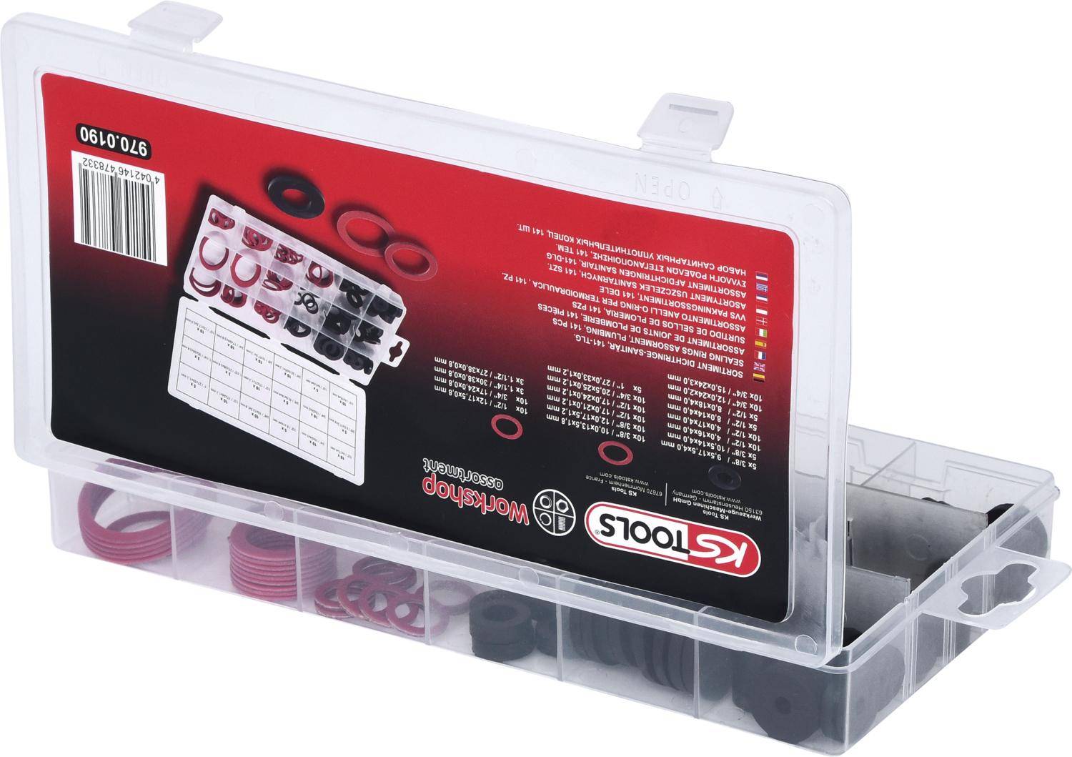 KS TOOLS Sortiment Dichtringe-Sanitr, 141-tlg-2