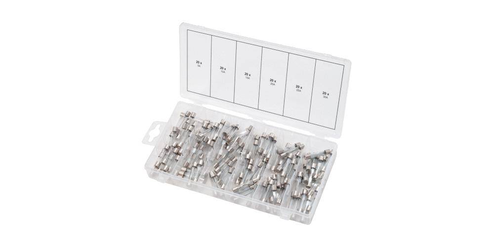 KS TOOLS Sortiment Glassicherungen, 5-30A, 120-tlg-2