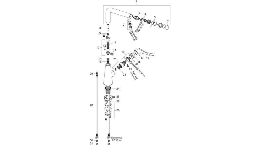 hansgrohe HG Einhebel-Spültischmischer 320 METRIS DN 15, mit-2