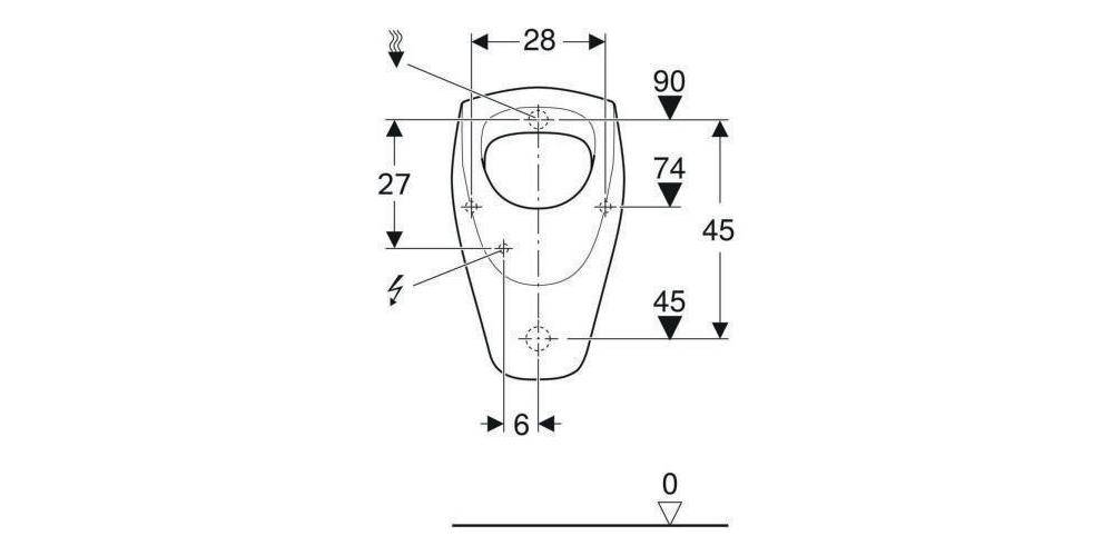 Geberit Urinal RENOVA Zul v hint Ab nach hinten mit Kerze weiß-1