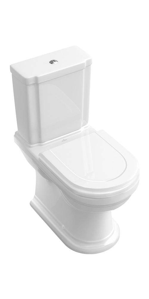 Villeroy & Boch Tiefspül-WC Kombi Hommage 370x725x390mm Oval bodenstehend Abgang waagerecht Weiß Alpin CeramicPlus-0