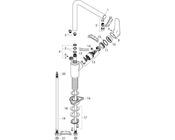 hansgrohe HG Einhebel-Spültischmischer FOCUS 280 mit Schwenkauslauf-2