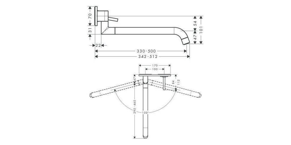 EH-Küchenmischer AXOR UNO2 DN 15 UP f Wd-Mon ES-Optik-1