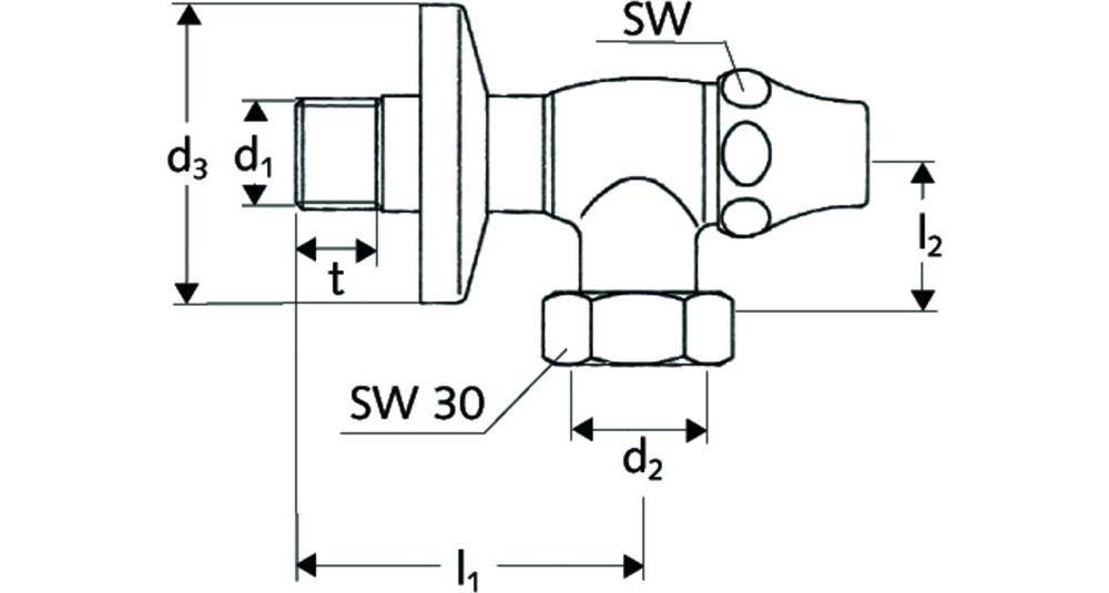 SCHELL Wasserzähler-Eckventil 1/2Zollx3/4Zoll ÜM mit Plombiervorrichtu-3