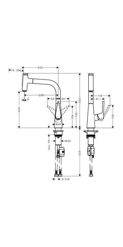 HG EH-Küchenmischer 220 TALIS SELECT S DN 15 m Ausziehauslauf chr-2