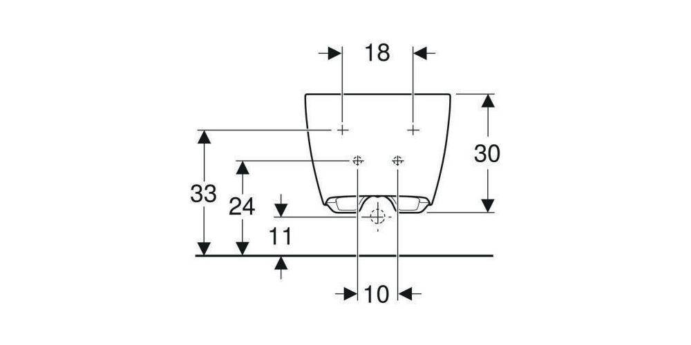 Geberit Wand-Bidet ONE geschl. For o ÜL we Ble glanzverchr. KT-1