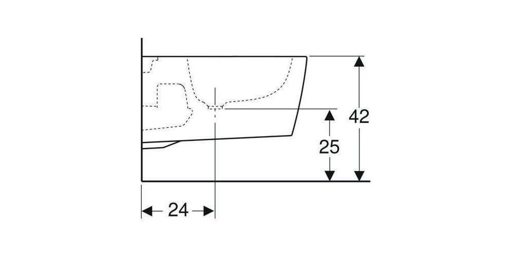 Geberit Wand-Bidet ONE geschl. For o ÜL we Ble glanzverchr. KT-3