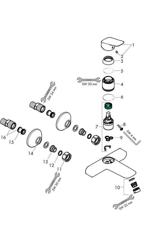 hansgrohe Logis Einhebel-Waschtischmischer Aufputz 5l/min für Wandmontage, Chrom-2