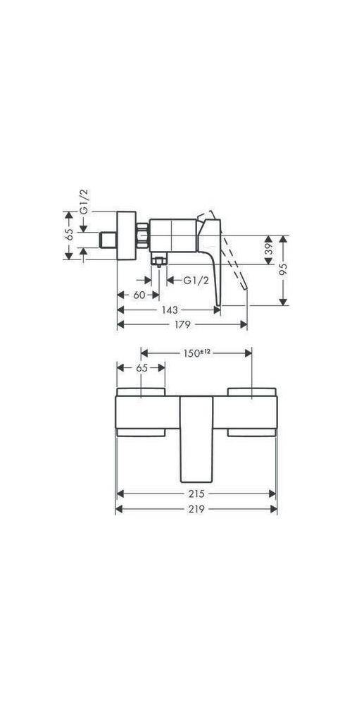 hansgrohe HG Einhebel-Brausemischer METROPOL Aufputz, mit Hebelgriff-1