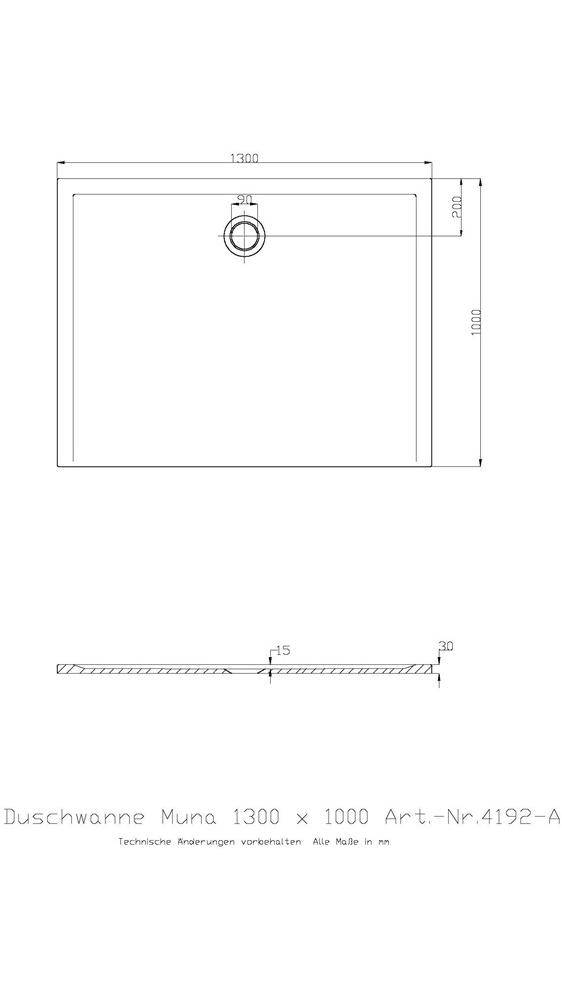 HOESCH Duschwanne MUNA 1400x1000x30mm weiß-5