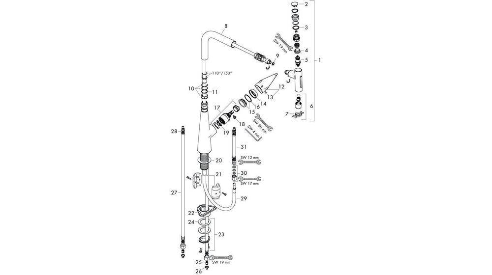 hansgrohe HG Einhebel-Spültischmischer 300 TALIS S mit Ausziehbrause-1