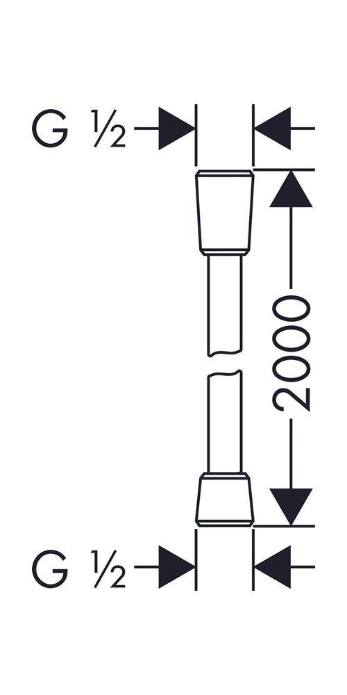 Hansgrohe Isiflex Brauseschlauch 200cm, Chrom-1