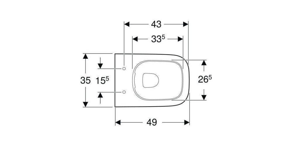 GE Smyle Square WWC Tiefspüler Rimfree, Ausld. 49cm, weiß-3