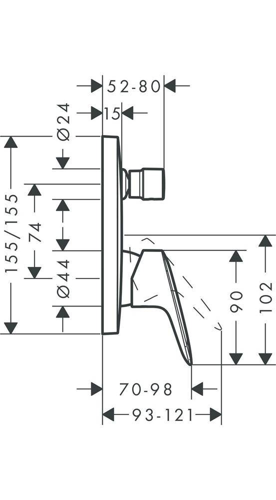 hansgrohe Logis Einhebel-Wannenmischer Unterputz 29l/min für iBox universal, Chrom-3
