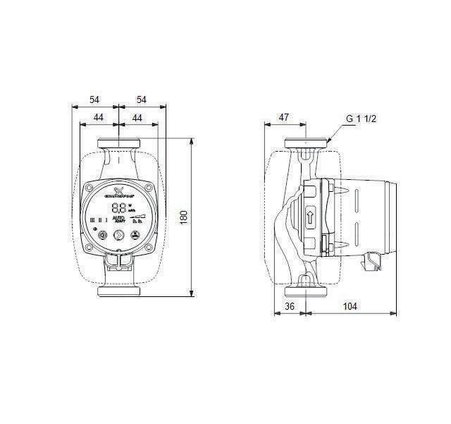 Grundfos Grundf Heizungsumwälzpumpe ALPHA2 230 V, PN 10, 180mm Typ-1