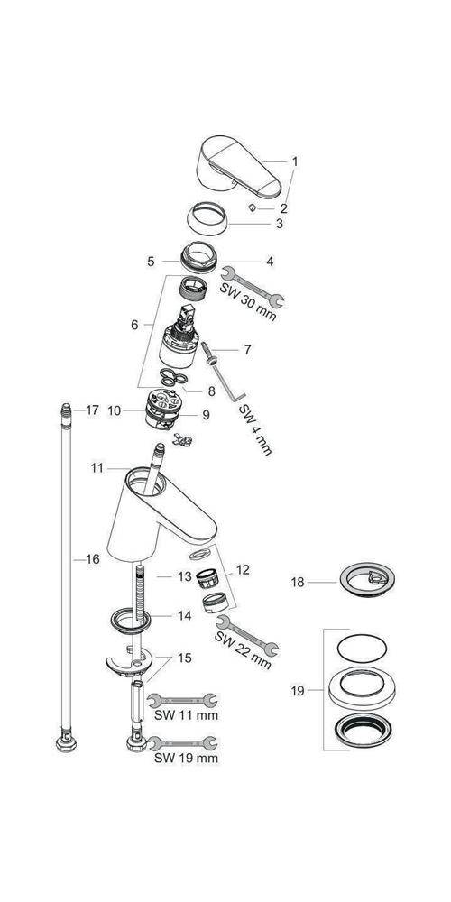 Hansgrohe Focus Einhebel-Waschtischmischer 70mm 5l/min ohne Garnitur, Chrom-3