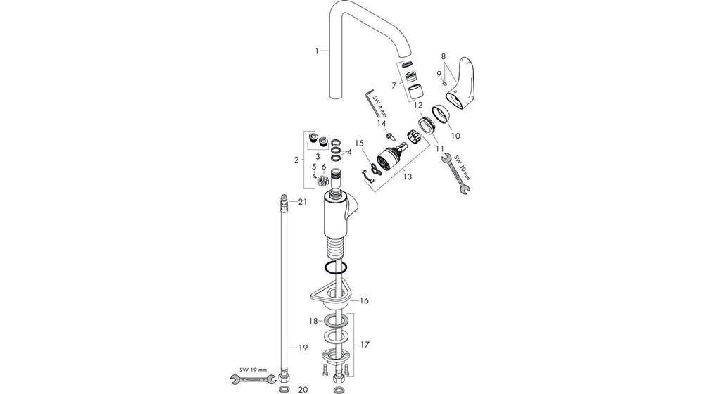 Einhebel-Spültischmischer 260 FOCUS DN 15 Edelstahl-Optik-2