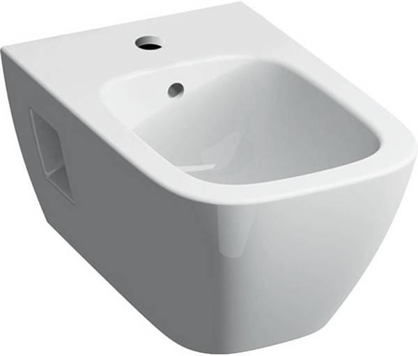 GE Renova Plan Wandbidet teilgeschlossene Form mit Überlauf, weiß