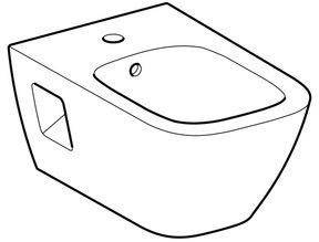 GE Renova Plan Wandbidet teilgeschlossene Form mit Überlauf, weiß-1
