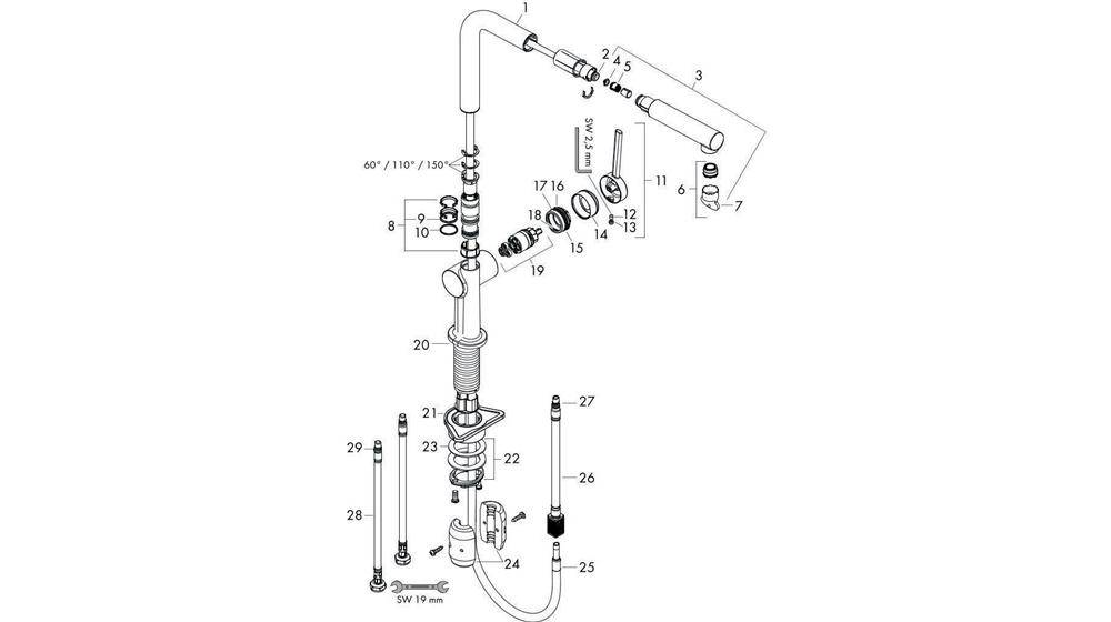 HG Spültischmischer 270 Talis M547 1jet Ausziehauslauf edelstahl-optik-3