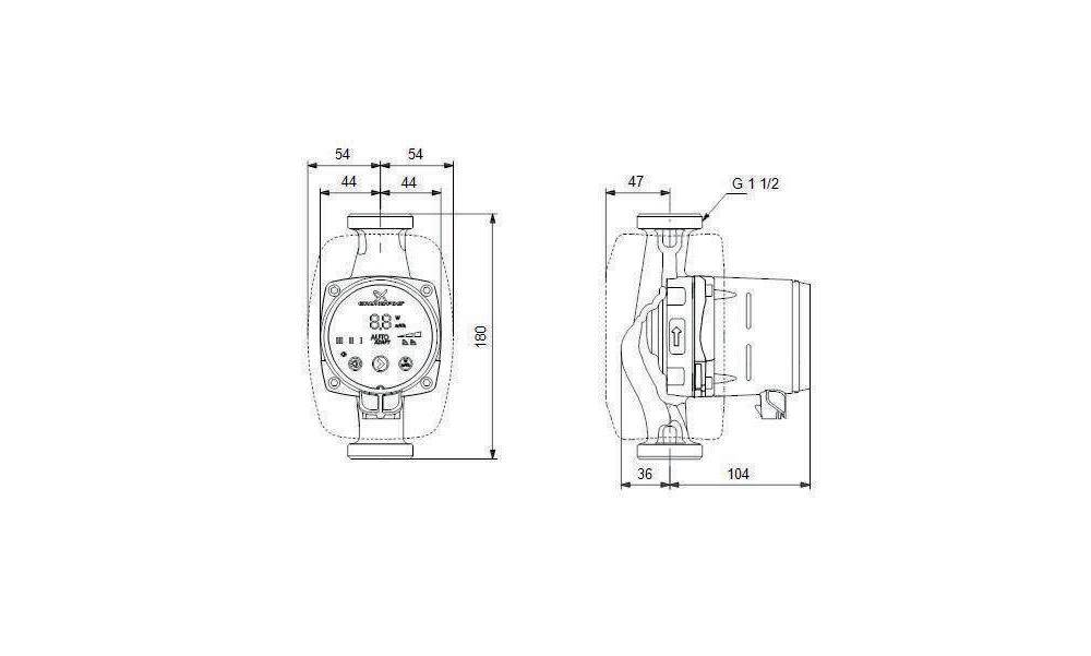 Grundfos Grundf Heizungsumwälzpumpe ALPHA2 230 V, PN 10, 180mm Typ-1