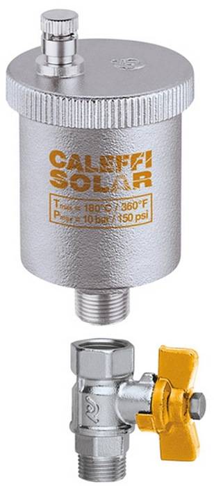 CALEFFI 250131 Automatischer Schnellentlüfter Solar 250 3/8Zoll mit Kugelhahnabs-2