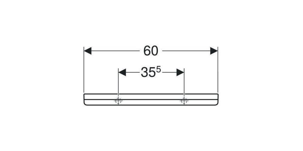 GE Renova Plan Wandablage, 60x12cm, weiß KeraTect-1