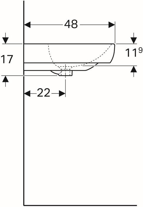 GEBERIT Smyle Waschtisch, 70x48cm m. Hl., m. Ül., weiß-4